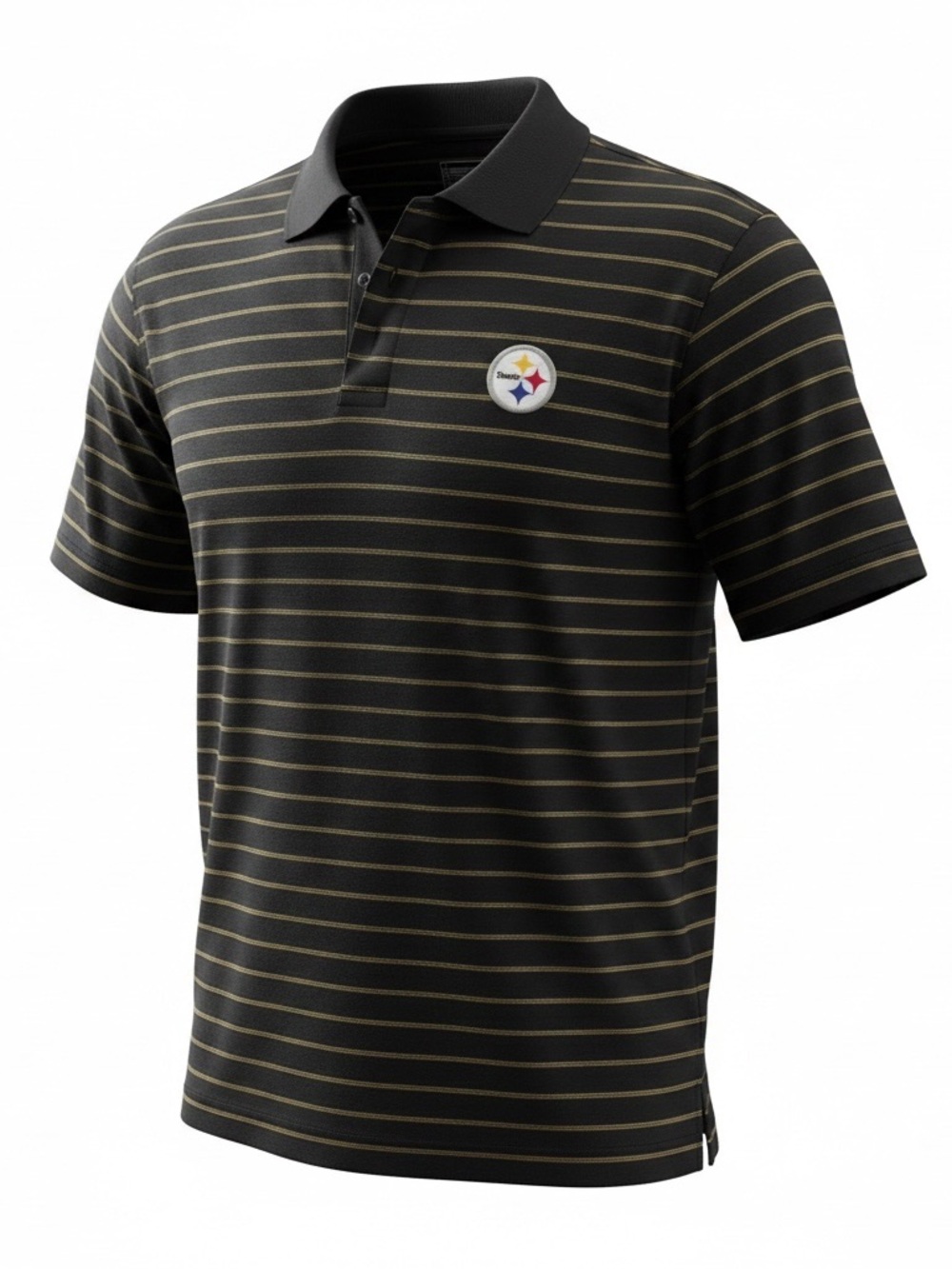 Cutter & Buck Black Polo with Gold Stripes